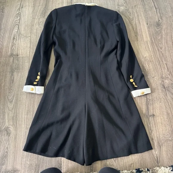 Vintage Escada Couture Black White romper Dress with Gold Accents size 36 - Picture 12 of 14
